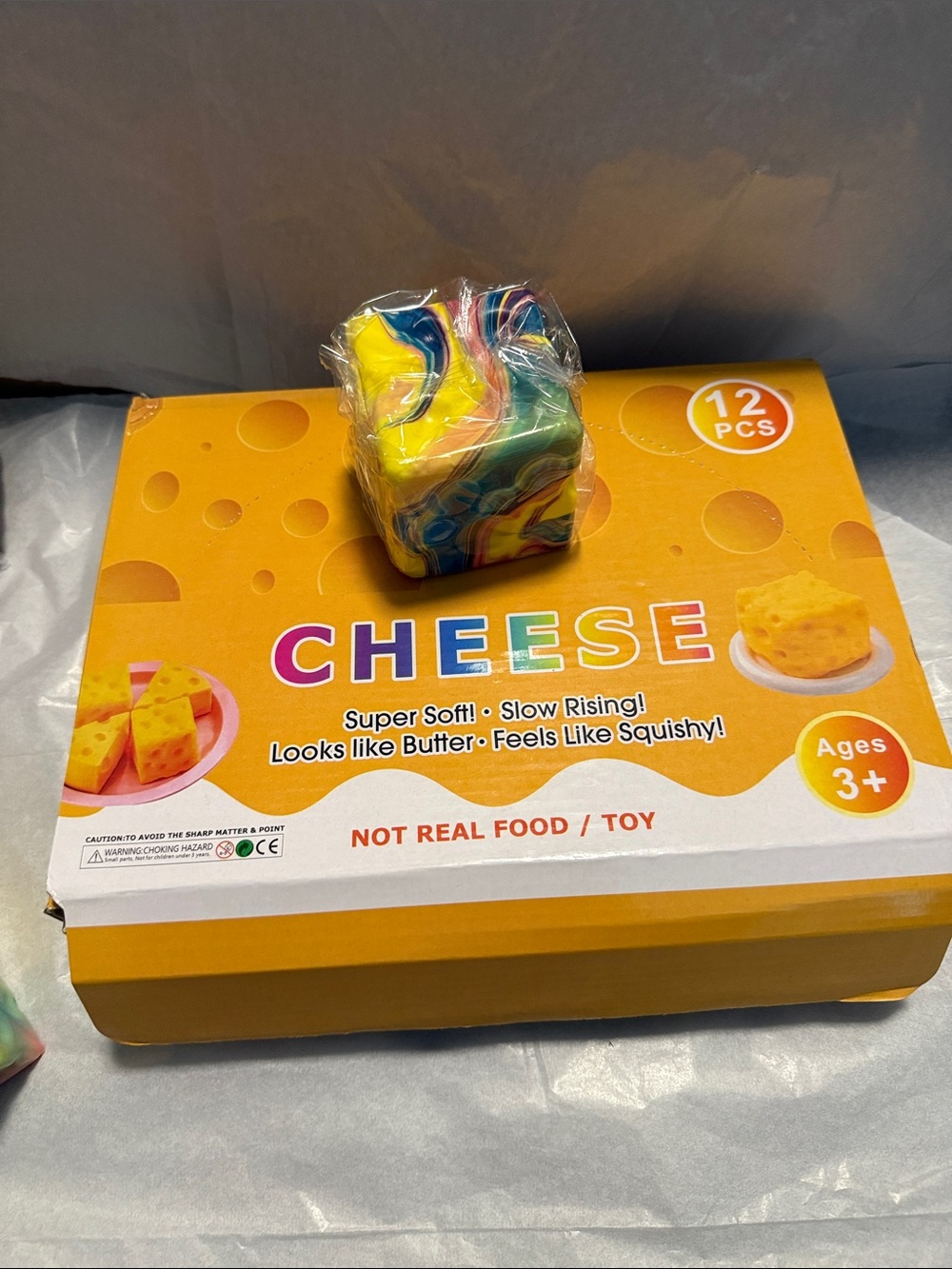 Super Soft CHEESE Squishy Toy Multi Swirl Bundle 2/$5